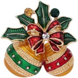 Charming Winter Elements Rhinestone Brooch Pin for Christmas Celebration